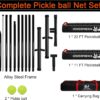 Portable Pickleball Net, Regulation Size 22FT and 11FT Half Court 2-in-1 Pickle Ball Net with 2 Pickleballs and Carry Bag for Driveway, Backyard, Street, Weather Resistance Steady Steel Frame