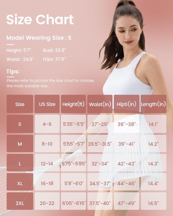 Angel season Pleated Tennis Skirts for Women with Pockets High Waist Golf Skorts Lightweight Athletic Mini Short Skirts