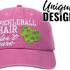 InnoBeta Embroidered Pickleball Cap - Funny Gifts for Women, Lovers, Players - Adjustable Hat Accessory for Birthday, Christmas - Pink