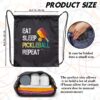 Eat Sleep Pickleball Repeat Drawstring Backpack For Men Women, Waterproof Sport Sackpack For Pickleball Lover Pickleball Fan, Funny Birthday Christmas String Gym Bag Gifts For Dad Mom