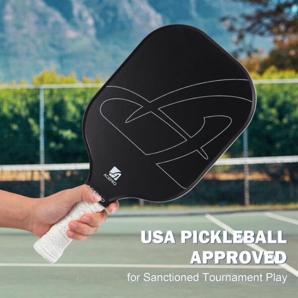 USA Pickleball Approved Pro Graphite Pickleball Paddle Set – Lightweight Carbon Fiber Face with Honeycomb Core for Enhanced Control and Power – Includes 2 Paddles, 4 Balls, and Carry Bag