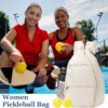 Pickleball Bag for Women Pickelball Backpack Large Quilted Sling Bags, Holds Pickleball Paddle Tennis Racket