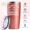 Lifecapido Pickleball Gifts 20oz Insulated Tumbler, Funny Christmas Birthday Gifts for Pickleball Lovers Player Coach (Rose Gold)