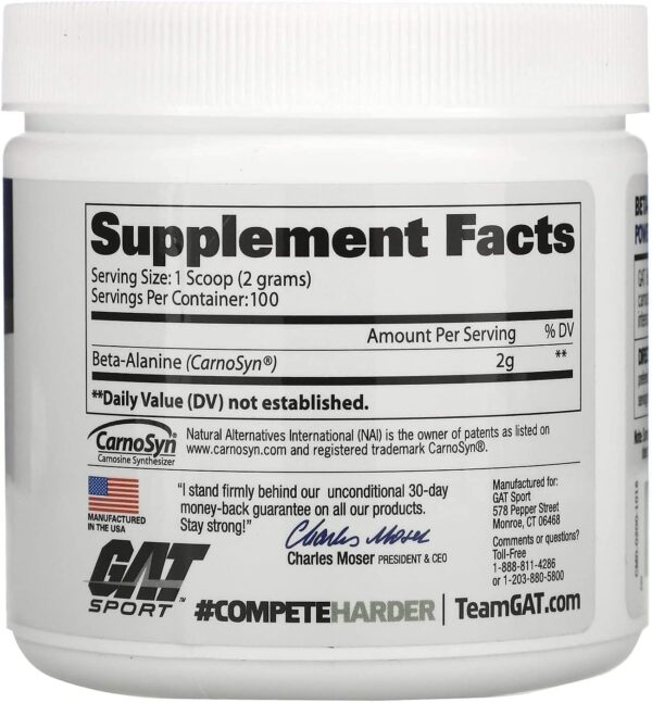 GAT Sport Beta Alanine Supplement, 200 Gram