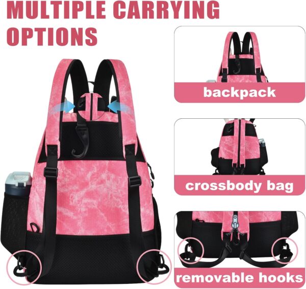 Lightweight Pickleball bag, Canvas Sling Bag - Crossbody Backpack for Men and Women