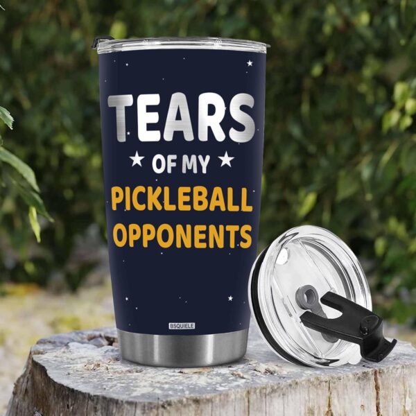 BSQUIELE Tears of My Pickleball Opponents Tumbler - Birthday Gift For Men - Sports Player Gifts - Stainless Steel Tumbler - Christmas, Fathers Day Gift For Dad, Husband, Brother - Pickleball Gifts