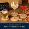 Pickleball Drink Coasters, 2 Pack, Pickleball Gift for Men Women Pickleball Lovers, Party Decoration, Birch Wood Coaster Set, 4.3 x 4.3”, Paddle Shape with Handle