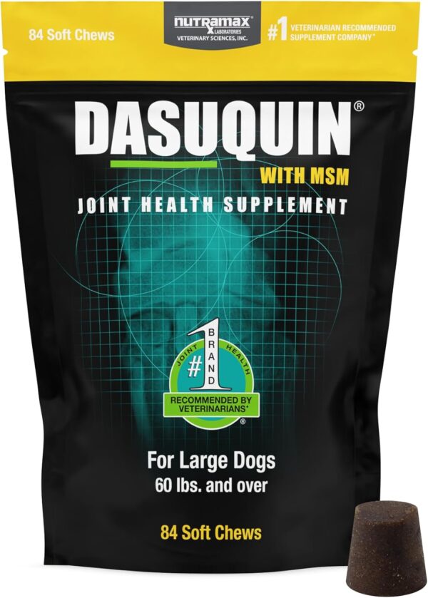 Nutramax Laboratories Dasuquin with MSM Joint Health Supplement for Large Dogs - With Glucosamine, MSM, Chondroitin, ASU, Boswellia Serrata Extract, and Green Tea Extract, 84 Soft Chews