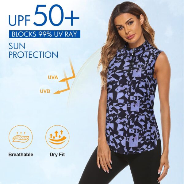 Koscacy Womens Golf Shirts Tank Tops for Women 2025 Loose Fit Sleeveless with Collar Yoga Athletic Running Shirts