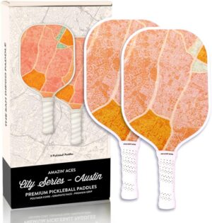 Amazin' Aces Graphite Pickleball Paddles Set - Single, 2 or 4 Paddles, Honeycomb Polymer Core with Comfy Cushion Grip - Varying Accessories Including Pickleballs, Pickleball Bag & Paddle Cover