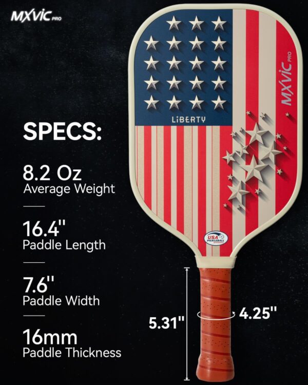 Pro Pickleball-Paddle 16mm, T700 Carbon Fiber Textured Surface (CFS), USAPA Approved Hybrid Control Paddle with Cover, 2025 High Grit & Spin Racket, Intermediate, Advanced