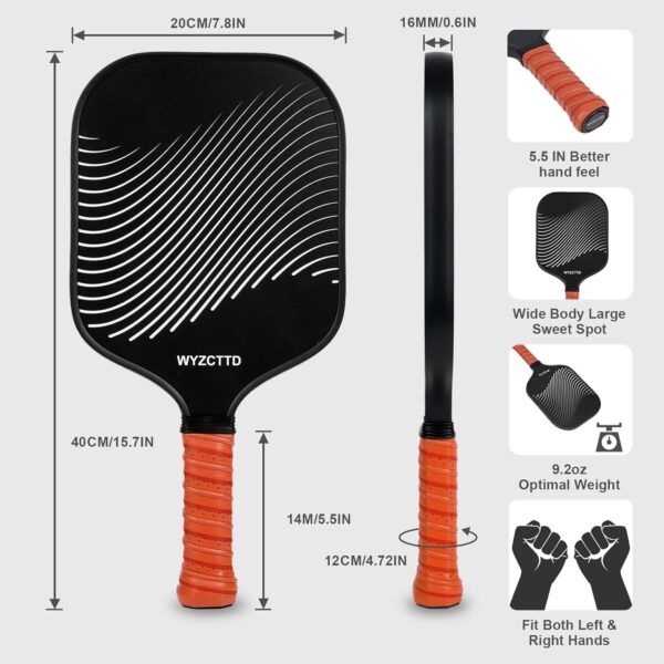 Carbon Fiber Pickleball Paddles Set,2 Pack with 2 Balls & Portable Bag - Lightweight Pickleball Paddles for Women & Men, Professional-Grade Pickleball Gifts for All Skill Levels