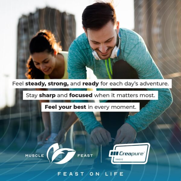 Muscle Feast Creapure Creatine Monohydrate Powder, Vegan Keto Friendly Gluten-Free, Mass Gainer, Muscle Recovery Supplement and Best Creatine for Muscle Growth, Unflavored, 300g