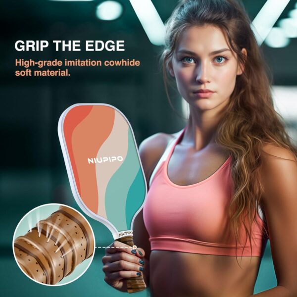 niupipo Pickleball Paddles Set of 2/4/1, USAPA Approved Graphite Carbon Fiber Pickleball Rackets, Polypropylene Honeycomb Core, Cushion 4.72In Grip, Bag/Cover, Pickle Ball Paddle Set for Men Women