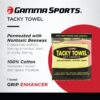 GAMMA Sports Tacky Towel, Non-Toxic, Grip Traction Enhancer, Ideal for Tennis, Golf, Baseball, Basketball, Football, Softball, Pickleball, USTA Approved for Tournament Play, 8"x5"