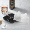 Novelty Pickleballs Gifts Ball Ice Maker Mold, 2.2" Large Sphere Round Ice Cube Mold for Cocktails, Whiskey, Bourbon Chilling, 4 Hole Fun Shapes Big Silicone Circle Ice Cube Trays