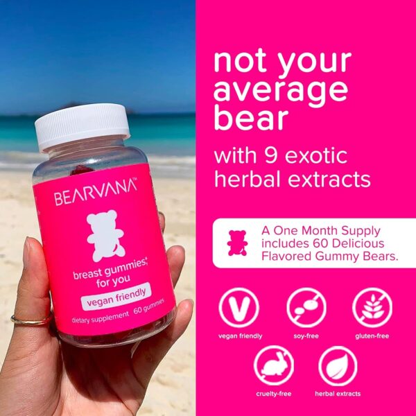 BEARVANA Top Support Gummies for Women | Support Natural Balance and Confidence | Fitness Supplement | Essential Vitamins | 9 Herbs Including Fenugreek, Flaxseed, Dong Quai| Berry Flavor | 60 Gummies