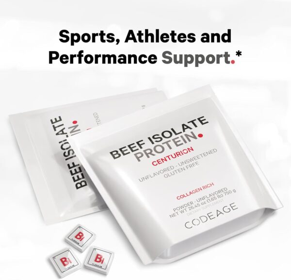 Codeage Grass-Fed Beef Isolate Protein Powder Supplement - 20 Amino Acids, Collagen-Rich - Athletes & Sports - Unflavored Carnivore Protein Supplement, BCAA & EAA Supplement - Gluten-Free - 26.45 oz