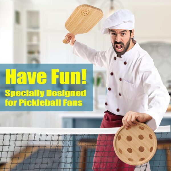 Pickleball Charcuterie Boards Set, Cheese Board with Handle 17"x8.5"+ Plate 8.5", Serving Tray & Cutting Board Set for Pickleball Fans Club Gatherings, Gifts for Pickleballs Lovers