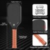 CZRR Pickleball Training Paddle, 3K Carbon Fiber Particle Paint Frosted Surface, 16mm Polypropylene Honeycomb Core Training Paddle with Extra Long Handle