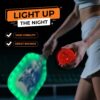 Glow in The Dark Pickleball,6 Pack Outdoor Pickleballs, LED Light Up High Visibility and Long-Lasting for Nighttime Play,Pickleball Gift