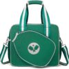 Newluck Pickleball Sling Tote Crossbody Bag for Women Men with Paddle Cover Pocket External Ball Bag and Adjustable Shoulder Strap Fence Hook Accessories