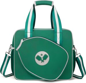 Newluck Pickleball Sling Tote Crossbody Bag for Women Men with Paddle Cover Pocket External Ball Bag and Adjustable Shoulder Strap Fence Hook Accessories