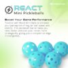 PIKKOFUN React Mini Pickleball Balls - 5 Pack Quiet Training Balls for Improve Hand Speed, Paddle Control and Accuracy