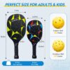 Family Pickleball Paddles Set of 4,Including 2 Kids Pickleball Paddles, 2 Adult Racket, 4 Balls, 1 Portable Carrying Bag, Sport Gifts for Kids, Women, Men, Beginner