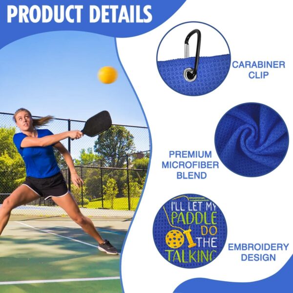 Hafhue I'll Let My Paddle Do The Talking Embroidered Towel, Pickleball Player Gift, Pickleball Gifts for Men Women, Birthday Gift for Pickleball Fan, Retirement Gifts for Pickleball Lovers