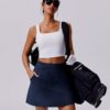 PINSPARK 18" Golf Skorts for Woman High Waisted Tennis Skirt UPF 50+ Athletic Skort Skirts with 4 Pockets Workout Pickleball