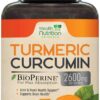Turmeric Curcumin Supplement 2600mg with Black Pepper Extract 95% Curcuminoids - High Absorption Ultra Potent Turmeric Capsules with BioPerine, Nature's Tumeric Pills for Joint Support - 180 Capsules