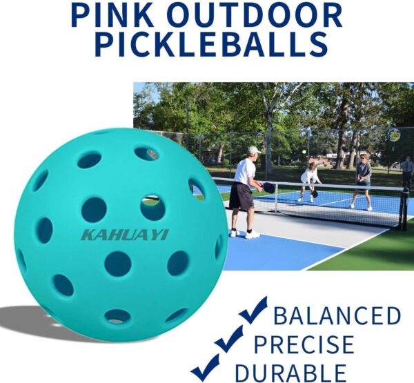 Outdoor Pickleball Balls Indoor 4 Pack Pickleball with 40 Holes- Great Durability, Bounce Meet USAPA Requirement Pickleball Balls Teal Green