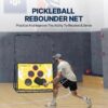 BGOJAB Pickleball Practice Rebounder Board with Target Net, 2 in 1 Pickleballs Training Equipment for Accuracy and Skill Development, Pickleball Dink Master Solo Trainer for Kid/Youth/Adult