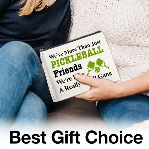 Pickleball Lover Gifts Makeup Bag Pickleball Gifts for Women Pickleball Lovers Cosmetic Bag We're More Than Just Pickleball Friends Zipper Makeup Pouch