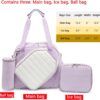 RAINBOW SMILE Crossbody Pickleball Bag with Ice Bag & Ball Bag 3-Piece Sets, Waterproof Pickle Ball Bag Tote Shoulder Bag