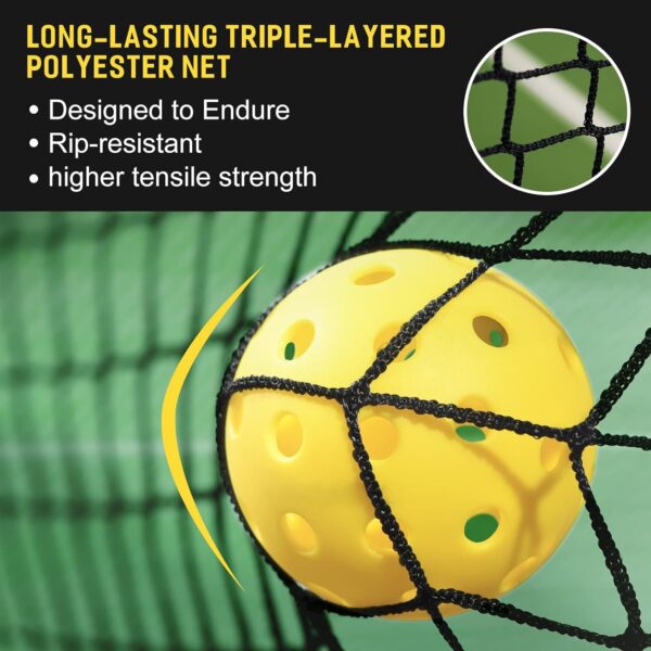 Pickleball Net, 22FT Portable Pickleball Net for Driveway, All-Weather Outdoor/Indoor Tournament-Grade Pickleball Net System with Carry Bag, Ideal for Competitive and Recreational Play