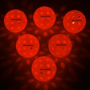 Glow in The Dark Pickleball,6 Pack Outdoor Pickleballs, LED Light Up High Visibility and Long-Lasting for Nighttime Play,Pickleball Gift