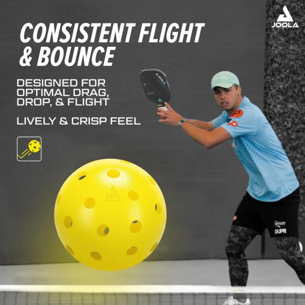 JOOLA Heleus Pickleballs - Competition Outdoor Pickleball Balls - USAPA Approved Balls for Tournaments - Durable Pickleballs for Indoor Play & Outdoor Courts