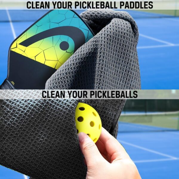 ERHACHAIJIA That's What I Do I and I Black Embroidered Pickleball Sports Towel With Clip - Funny Gifts for Men Women Pickleball Lovers, Birthday Father's Day