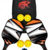 Pickleball Paddles Set of 2 | USAPA Lightweight Graphite Carbon Fiber Paddles | High Performance Core, Comfortable Cushion Grip | Includes 2 Outdoor & 2 Indoor Balls, 2 Grip Tapes & Carry Bag