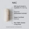 Sports Research N-Acetyl L-Cysteine (NAC) 600mg, 90 Veggie Capsules - Vegan, Non-GMO, Gluten Free. Lemon Aroma