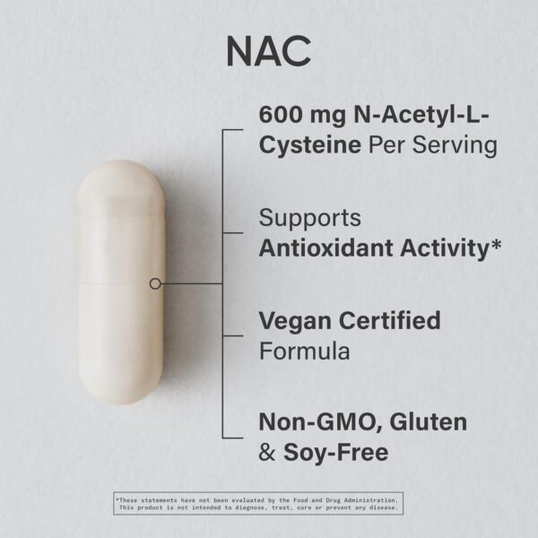 Sports Research N-Acetyl L-Cysteine (NAC) 600mg, 90 Veggie Capsules - Vegan, Non-GMO, Gluten Free. Lemon Aroma