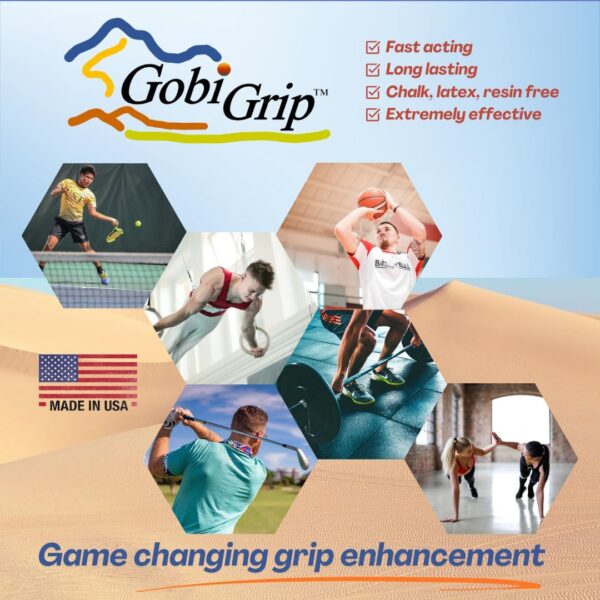 Polymer Grip Enhancer Bottle in Mylar Pouch – 30+ Uses – Keeps Hands Dry, Prevents Blisters – Pickleball, Tennis, Golf, Gymnastics, Weightlifting, Climbing, Dance – No Chalk, No Mess – Made in USA