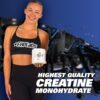 EHP Labs CREA-8 Creatine Monohydrate Powder - Unflavored Creatine Powder for Muscle Growth, Increased Strength, Enhanced Energy Output and Improved Performance - 100 Servings (500g)