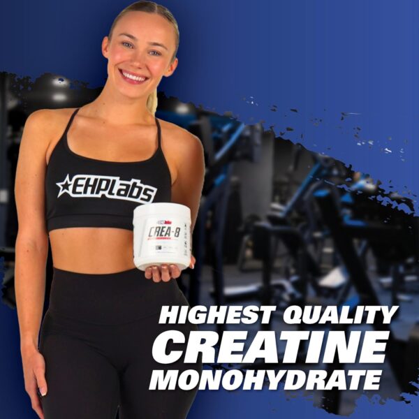 EHP Labs CREA-8 Creatine Monohydrate Powder - Unflavored Creatine Powder for Muscle Growth, Increased Strength, Enhanced Energy Output and Improved Performance - 100 Servings (500g)