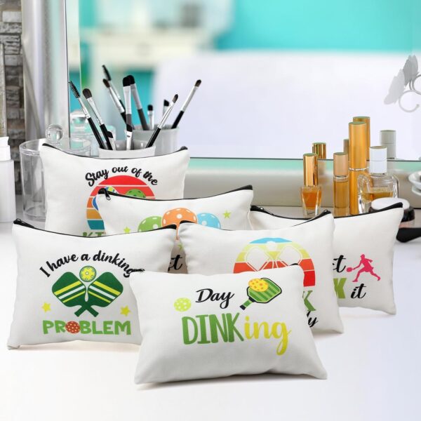 Paterr 12 Pieces Dink Ball Makeup Bags Sports Cosmetic Bag Funny Travel Organizer Zipper Pouch Dink Ball Lovers Gifts Christmas Gifts for Women Girls(Classic Style)