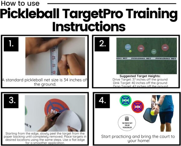 Pickleball Rebounder Training: Adhesive Targets for Pickleball Training-Transform Any Wall Into A Pickleball Court-Improve Your Pickleball Game-Set of 3 Removable Vinyl Targets