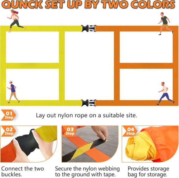 TRINKA Pickleball Court Marking Kit, Temporary Pickleball Court Lines Markers with 2 Tape, Official Size Pickleball Lines Portable Marking Set for Outdoor Indoor Gym Pickleball Tennis (Orange-Yellow)