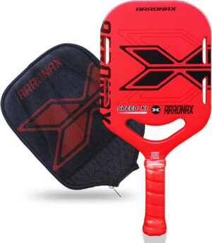Pickleball Paddles, Carbon Fiber Pickleball Paddle with Paddles Cover, Thermoformed Pickleball Paddles, Aerodynamic Openpickleball Paddle, Pickle Ball Pellet Painted Edgeless Style, (Rose red)